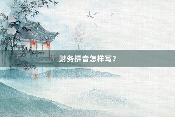 财务拼音怎样写？